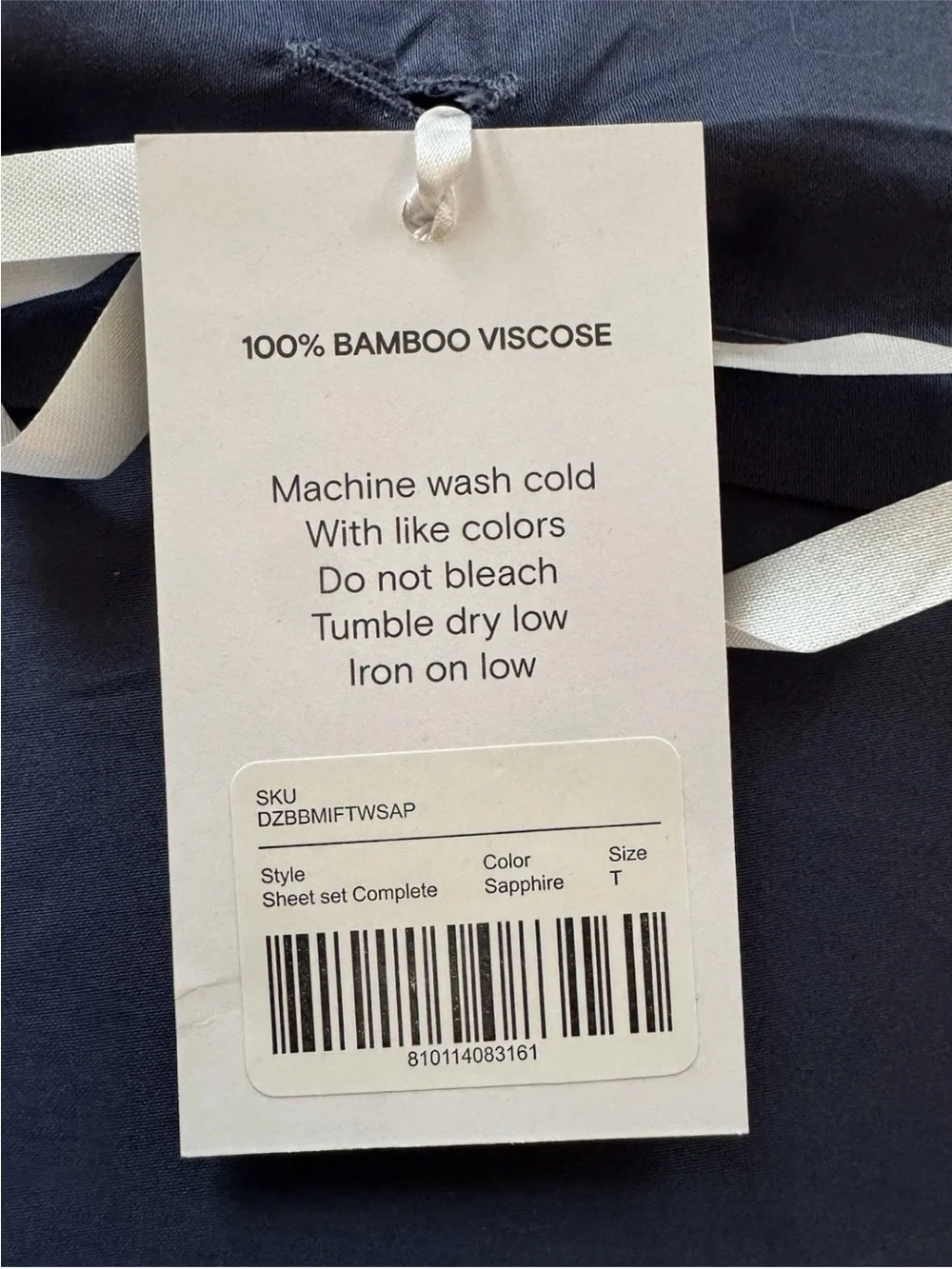 NWT Twin Sz Sijo DOZ Bamboo Sheet Set 3 PC Sapphire Blue